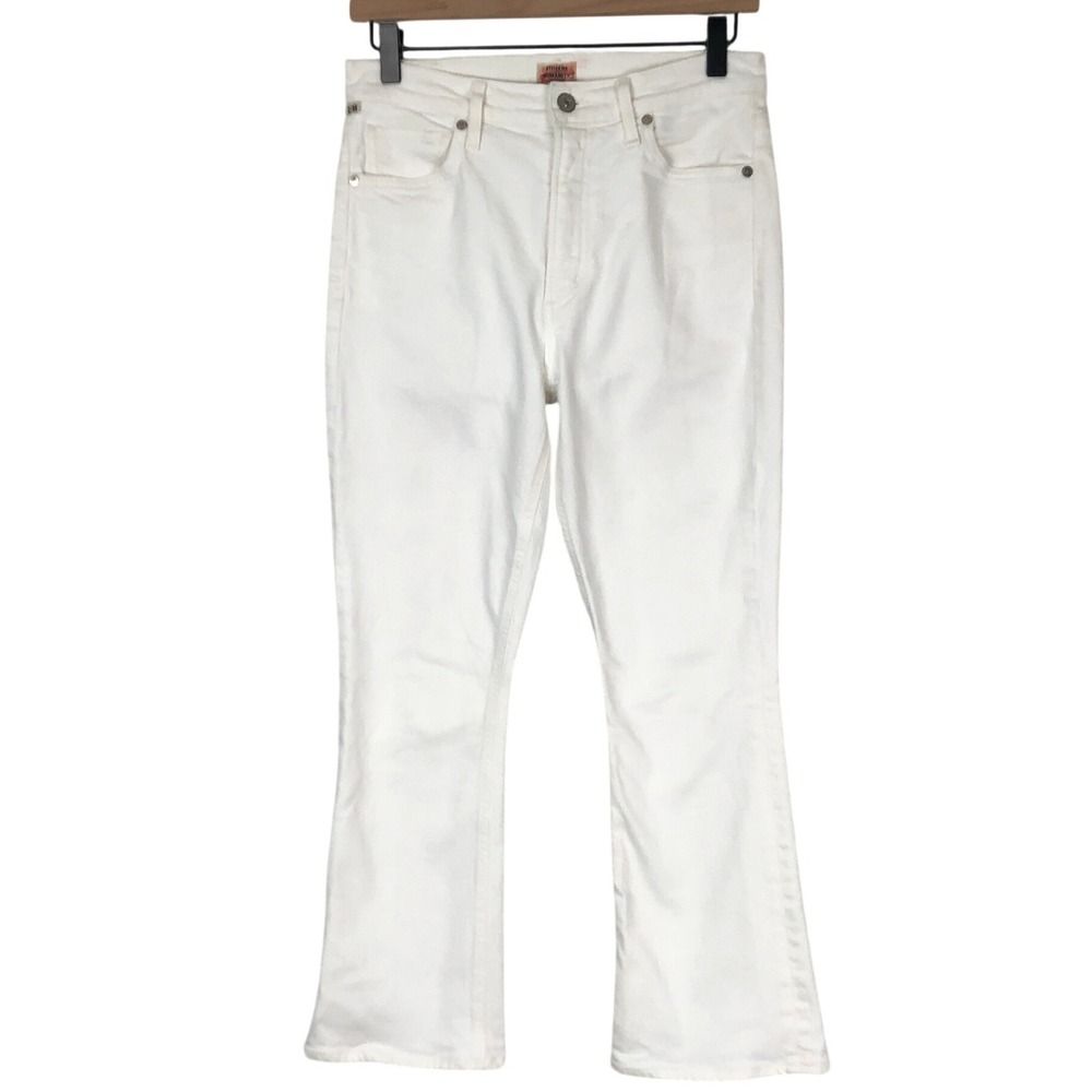 CITIZENS OF HUMANITY Demy Cropped Flare High Rise Jeans Sz 27 White